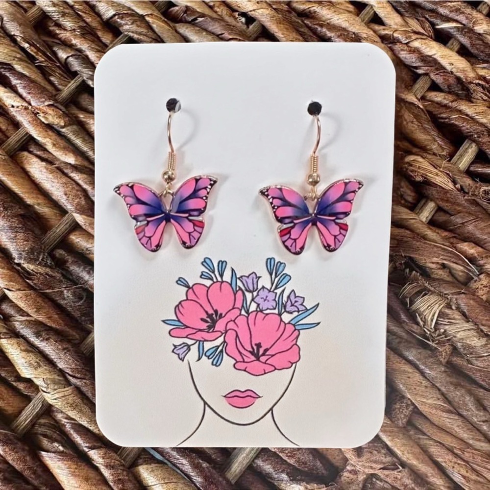 New Pretty Butterfly Dangle Earrings 🦋 (Version I) 🦋 (1.25" Long x 7/8" Wide)